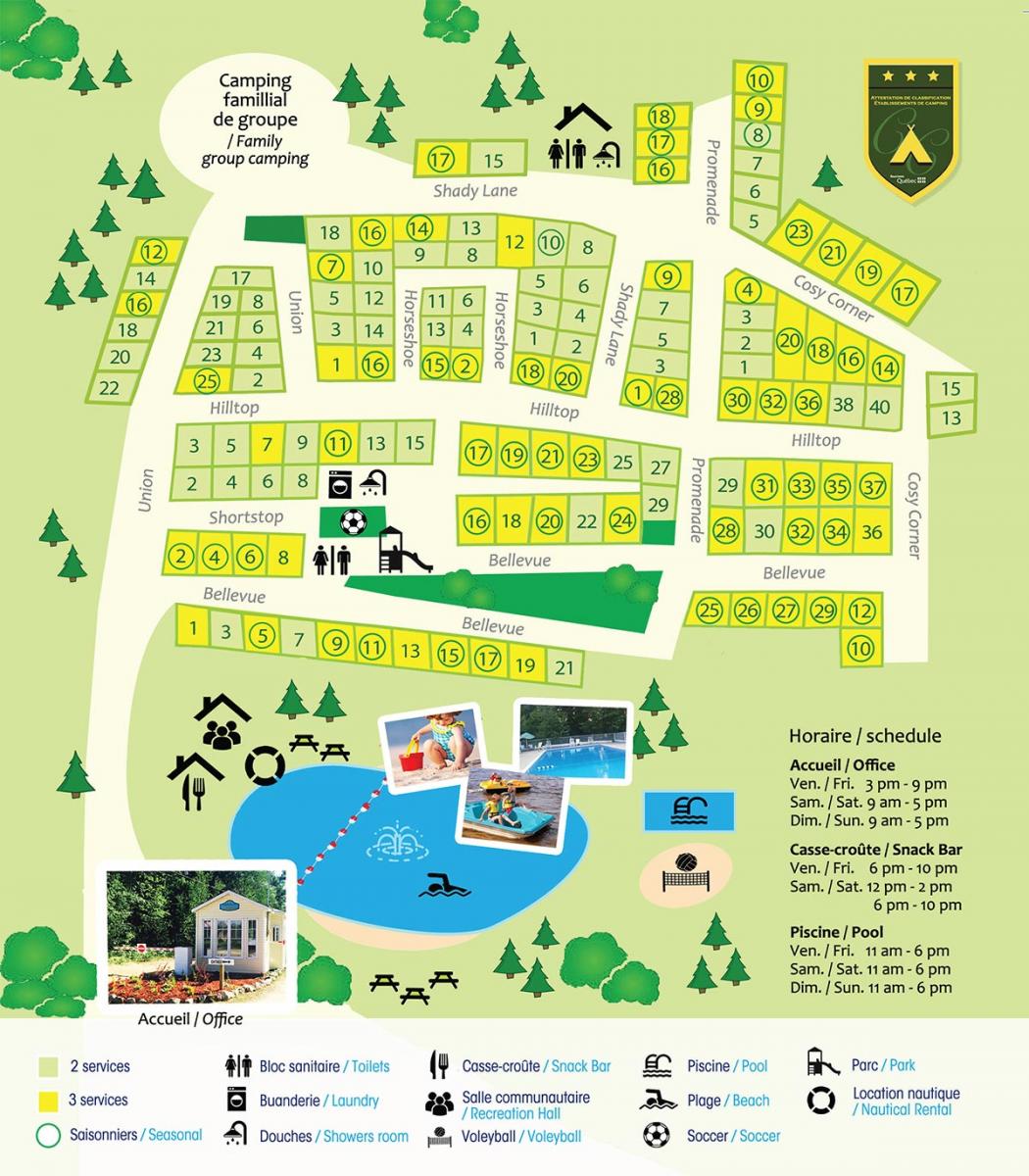 Campground Map | Camping du Lac Sandysun